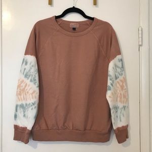 Tie Dye Sleeve Sweatshirt